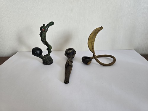 Lot pipes sculptés bois - lot,