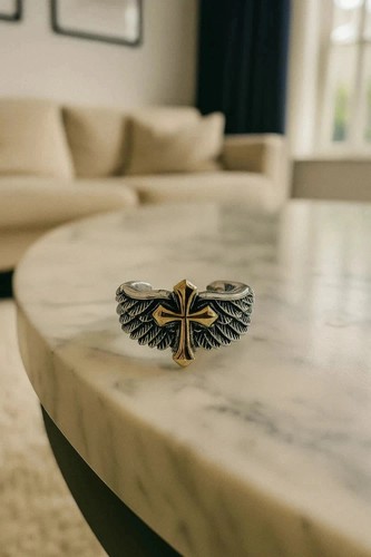Bague templier doré - bague, et