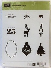 Stampin Up Joyous Célébration Transparent Fixation Tampons Noël Souhaits Arbre