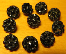 BOUTON ancien JAIS français ART DÉCO Ø: 8 mm LOT de 11 BOUTONS VICTORIAN BUTTON