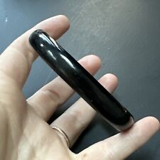 Ancien bracelet Maille Jonc Tank Plaquer Or 18k 750 Art Nouveau Emaux Noir