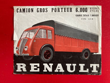 FEUILLET RENAULT GROS PORTEUR 6000 KG 1937