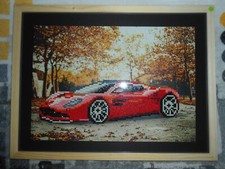 Tableau 5D - Voiture de sport rouge sous cadre - 40 x 30 cm - Neuf