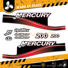 Décalcomanies adhésif Moteur hors-bord Mercury 200 Ch - Saltwater Rouge