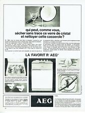 Publicité Advertising 320 1966  AEG   lave  vaisselle Favorit R