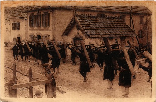 Old postcard basque types - types, las