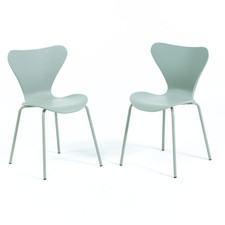 Lot de 2/4 chaises assises en polypropylène jambes en métal de bar de...