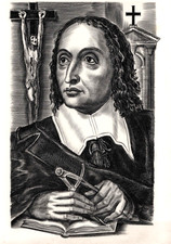 Albert DECARIS - 4 gravures au burin "Les pensées de PASCAL" - 26x19 cm - 1968's