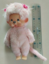 Peluche Doudou Kiki Monchhichi Sekiguchi Rose Yeux Bleus