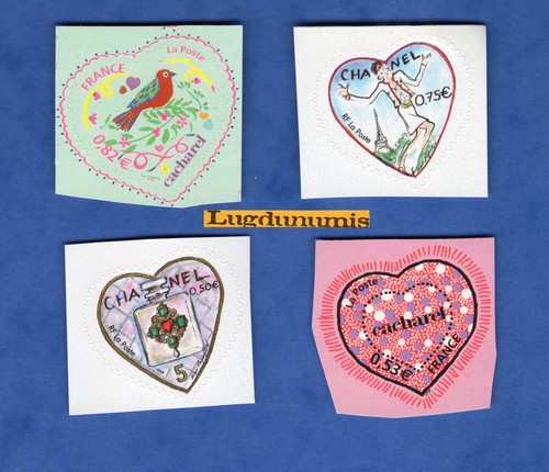 Lot timbres cœurs saint - 4,
