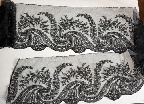 Dentelle ancienne volant en - dentelle,