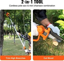 Tronçonneuse Arbre Batterie 20 V 2 Ah Élagueuse sans fil Perche télescopique