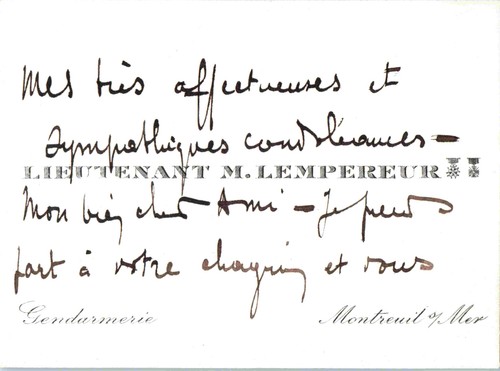 Carte visite lieutenant - carte,