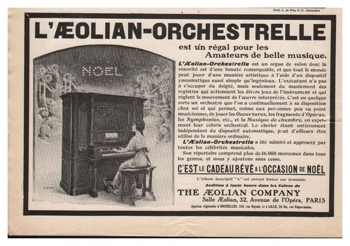 Publicite piano aeolian - publicite,