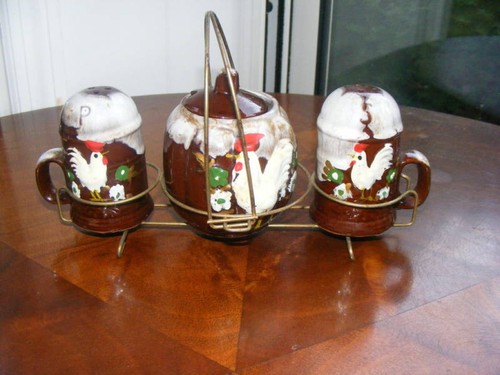 Vintage rooster salt pepper - rooster,