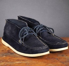 YUKETEN Maine guide chukka mocassin boots size US 11 / EU 44 navy blue suede