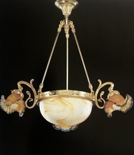 Lustre 4lum. Art Nouveau en bronze Maison Lucien Gau/ Vianne 80´