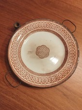 Griffiths and Browett Birmingham plat chauffant anglais en faïence et étain...