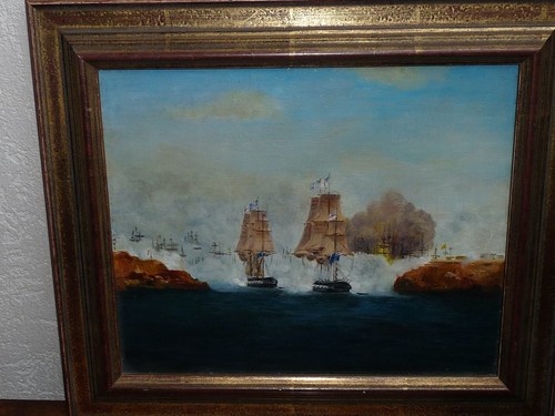 Tableau bateaux marine - , combat