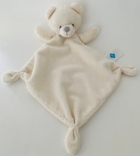 5963? TEX Baby Mon Doudou Mouchoir Plat Ours Ourson Bear Blanc Écru Crème Beige