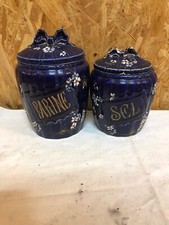 Lot De 2 Ancien Pot Farine