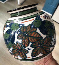 Beau Vase Céramique Art déco signé Paul JACQUET Savoie décor Oiseau