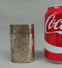 Antique Chinese Silvered Brass Erotic Opium Box W Figures 19th C. Qing