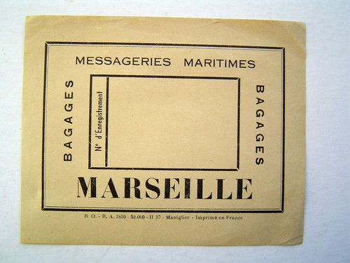 Etiquette bagage marine ancien - etiquette,