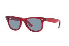 Ray ban Classique Wayfarer RB 2140F 661456 Transpareny Rouge W / Bleu 52mm