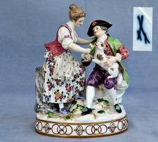MEISSEN XVIIIème J.J. Kändler Couple de Bergers en Porcelaine 1er Choix ca 1760