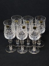 6 Magnifiques Verres A Pied A Vin En Cristal Epais Taillé FF Crystal Hand Cut