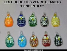 SERIE COMPLETE DE FEVES LES CHOUETTES EN VERRE PENDENTIFS - CLAMECY