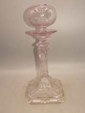 Lampe a huile,Bougeoir en verre soufflé.XIX°.Art populaire.