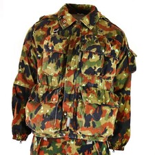 Authentique Armée Suisse Veste M70 Camouflage Alpenflage Parka À Capuche
