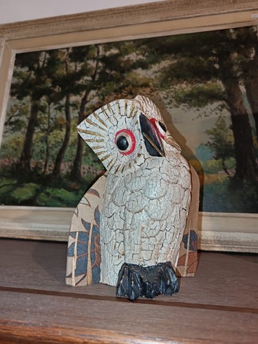 Chouette bois decoration - en,