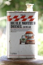 RALLYE Ancien bidon huile moteur diesel 20 W 40 rare 5l automobilia oil vintage