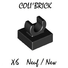 Lego 15712 - 6x Brique / Tile, modified 1x1 with Clip - Noir Black - NEUF