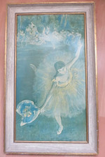 Ancien  grand cadre avec Reproduction Tableau Degas