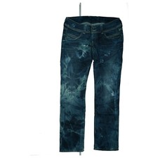 Pepe Jeans Venus Stretch Look Usé Détaché Jambe Droite Bas W34 L32 Acide Bleu