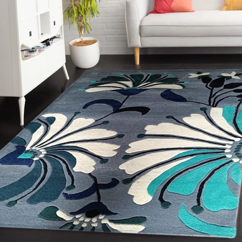 Tapis laine florale - en,