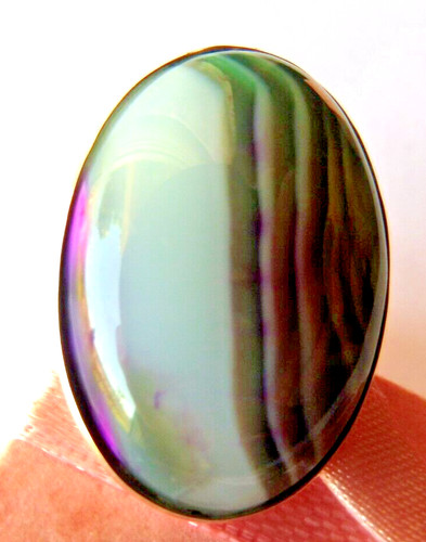 Bague agate vert blanc - bague, en