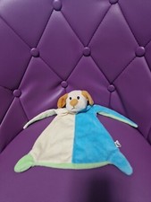 Doudou plat Chien marron orange roux écru bleu vert Toi Toys Action 28 cm