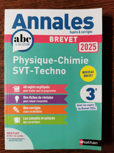 Annales brevet physique chimie - physique,