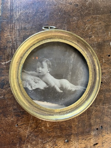 Ancien cadre rond laiton - rond, et
