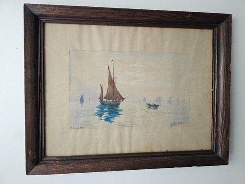 Tableau aquarelle marine - tableau,