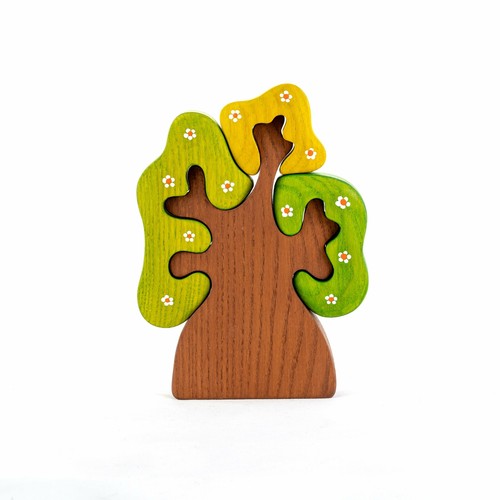 Wooden spring tree - tree, three