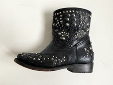 Boots motard clous cuir - de,