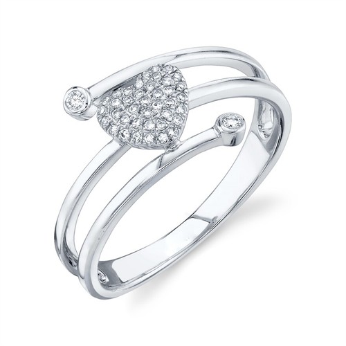 14k blanc diamant drapé - diamant,