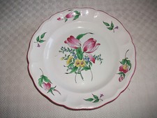 Ancien  Plat ROND TULIPES " Réverbère "    KG Lunéville