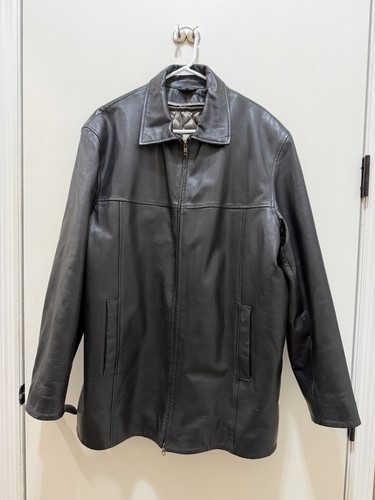 Men leather jacket - leather,